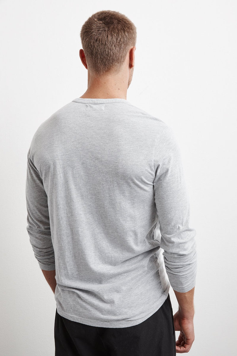 ALVARO HEATHER GREY COTTON JERSEY HENLEY