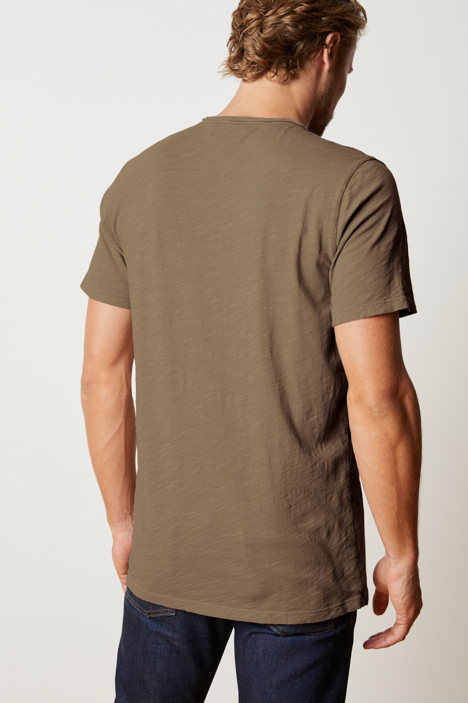 CHAD RAW EDGE COTTON SLUB POCKET TEE