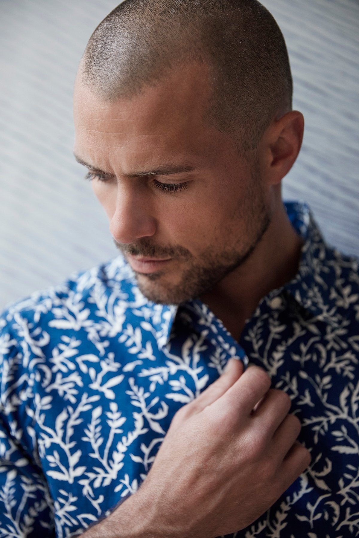 IANN PRINTED COTTON WOVEN BUTTON UP