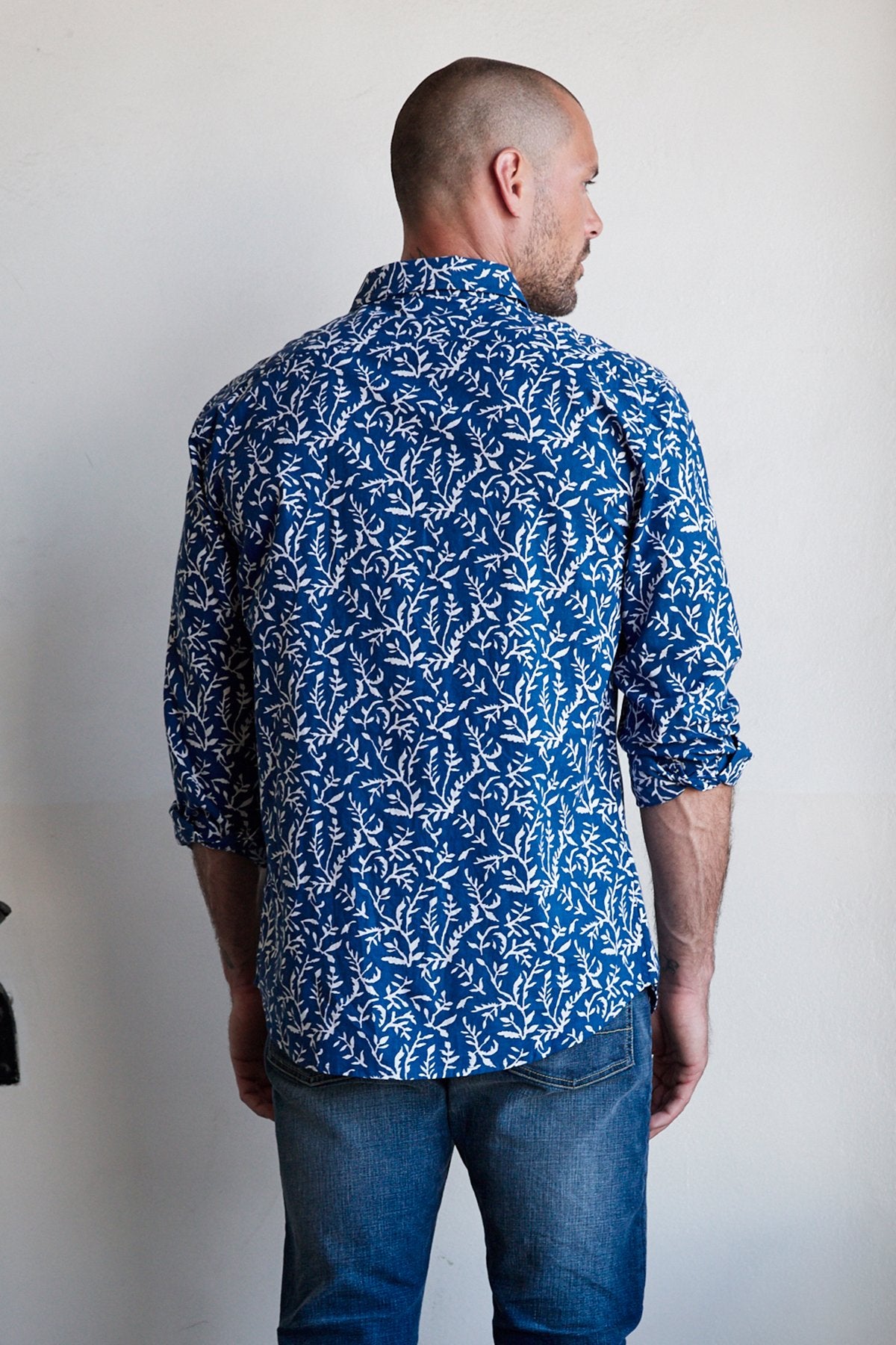 IANN PRINTED COTTON WOVEN BUTTON UP