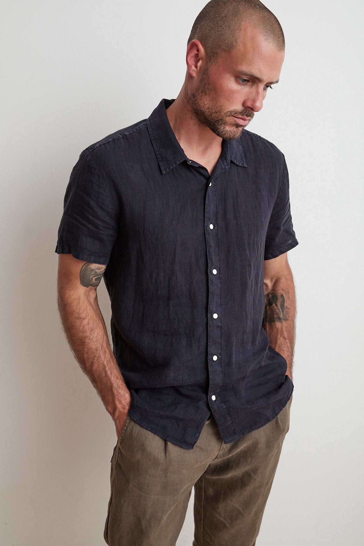 MACKIE LINEN BUTTON-UP SHIRT