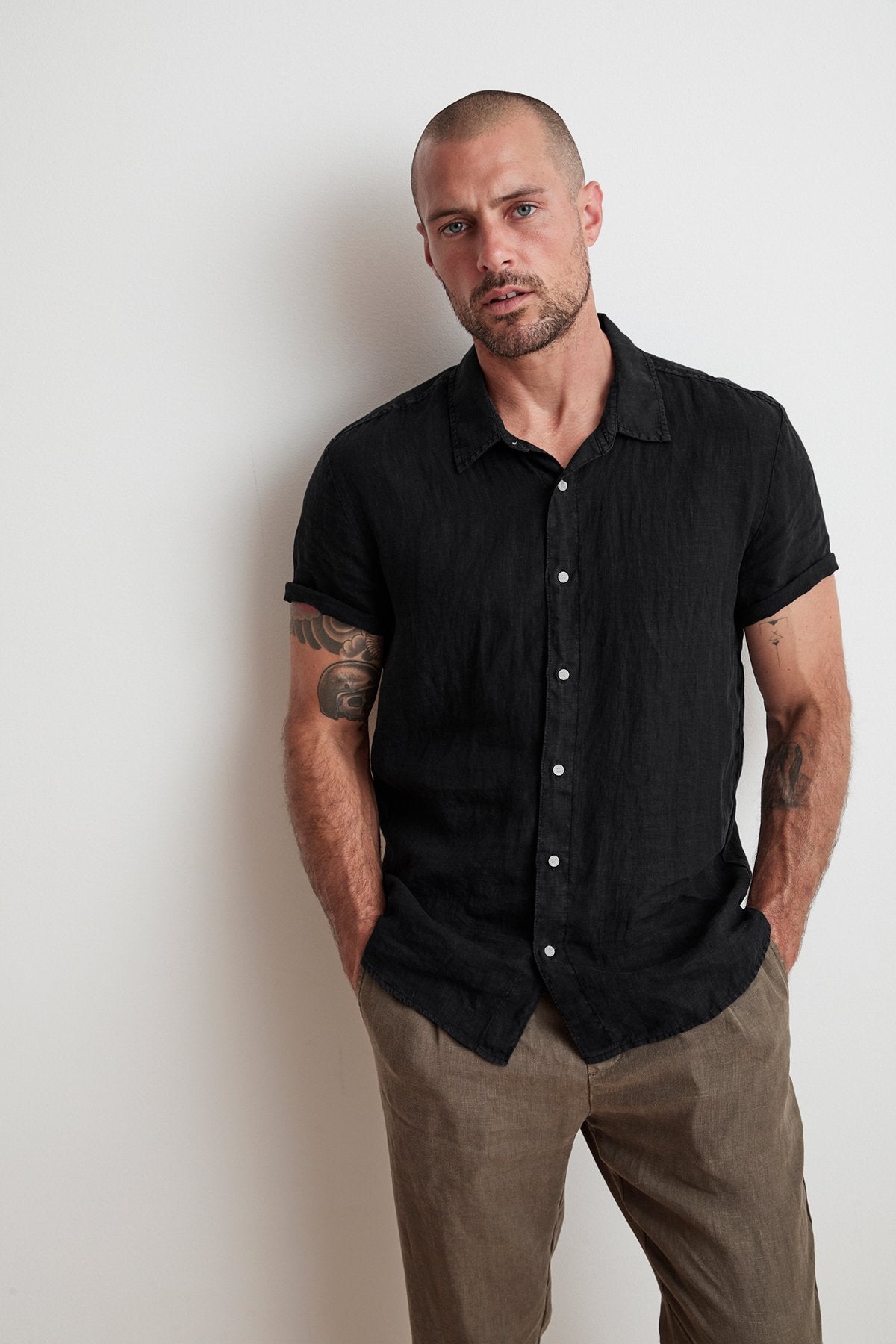 MACKIE LINEN BUTTON-UP SHIRT