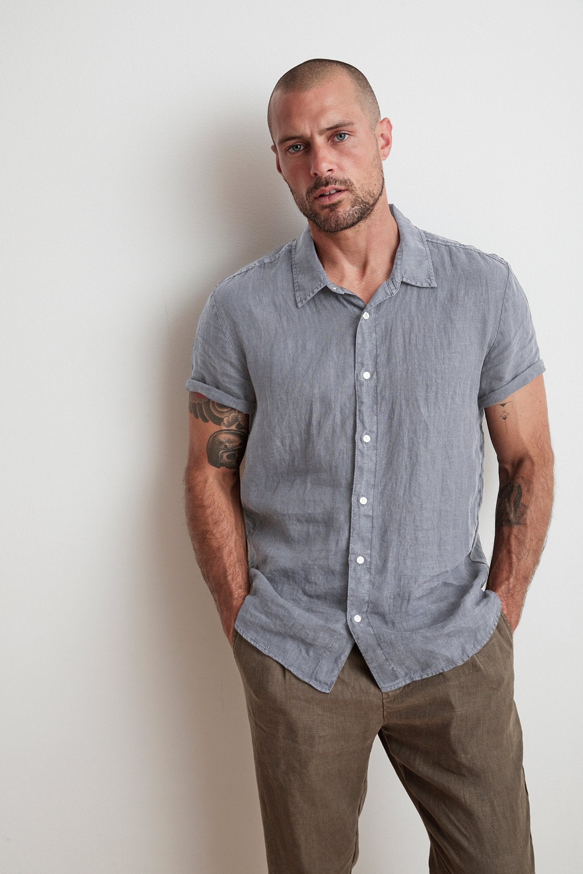 MACKIE LINEN BUTTON-UP SHIRT