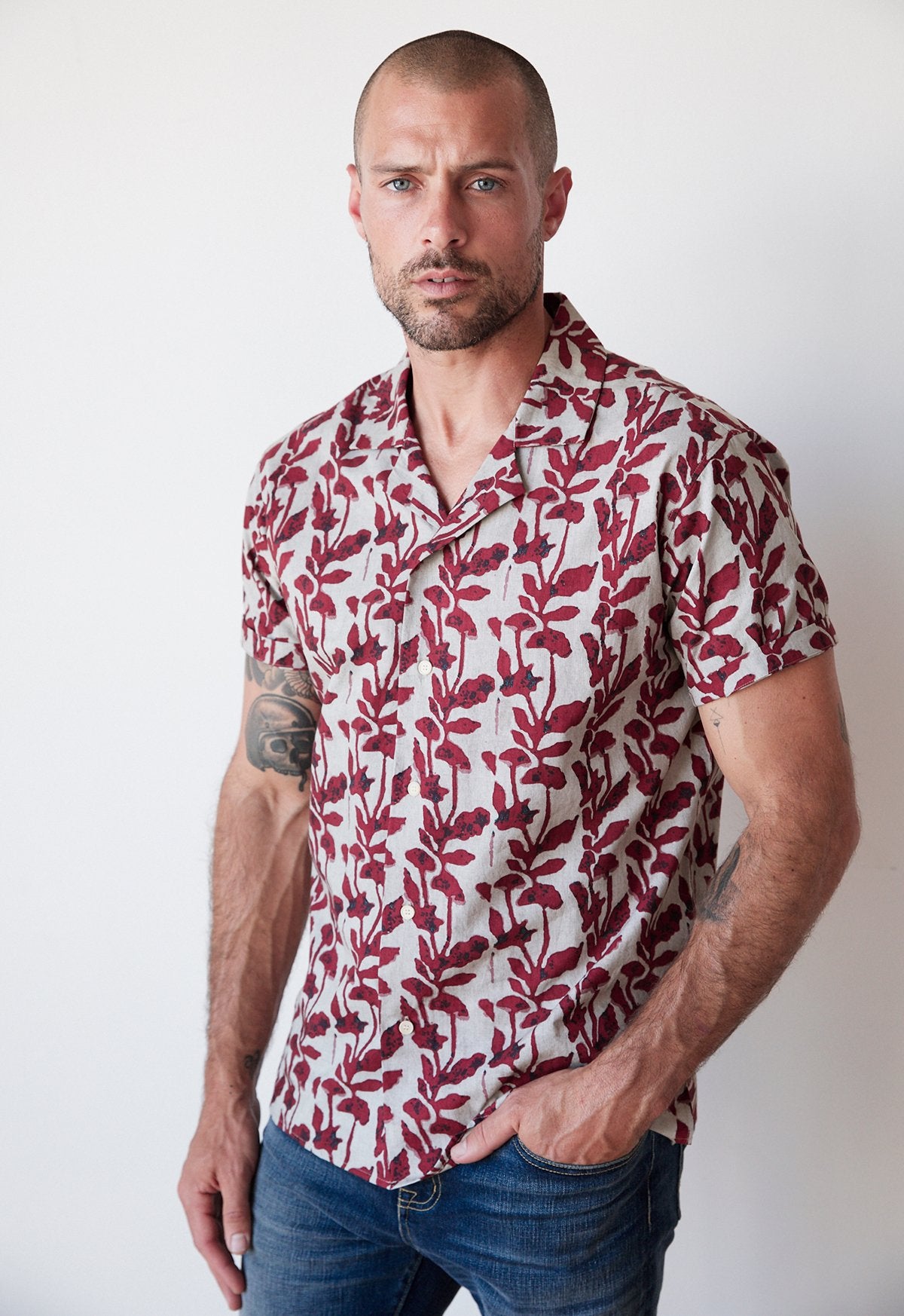 NEILL PRINTED BUTTON-UP SHIRT