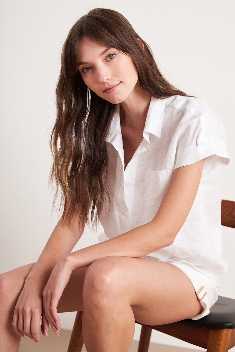 EMERSON LINEN BUTTON-UP SHIRT