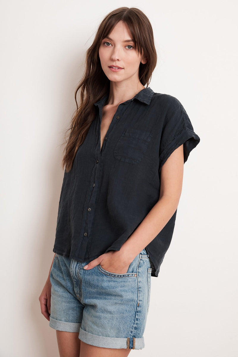 EMERSON LINEN BUTTON-UP SHIRT