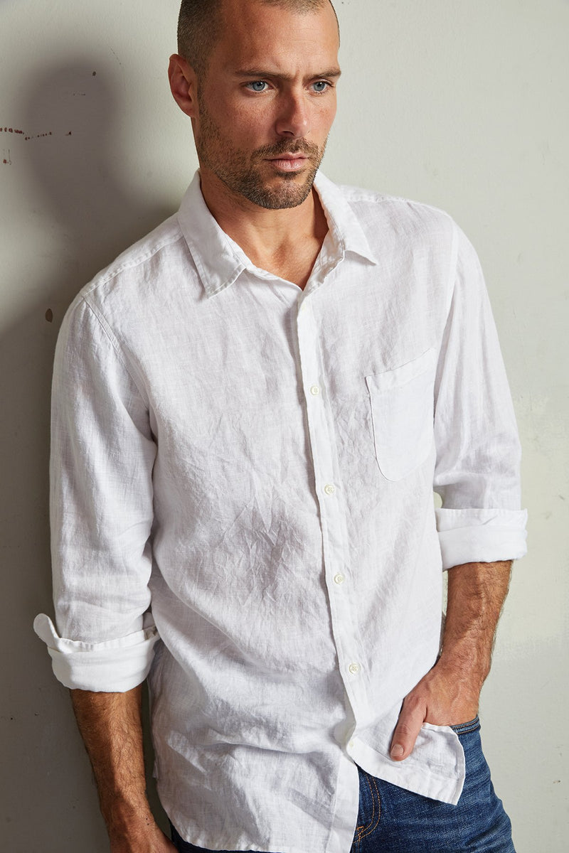 BENTON LINEN BUTTON-UP SHIRT