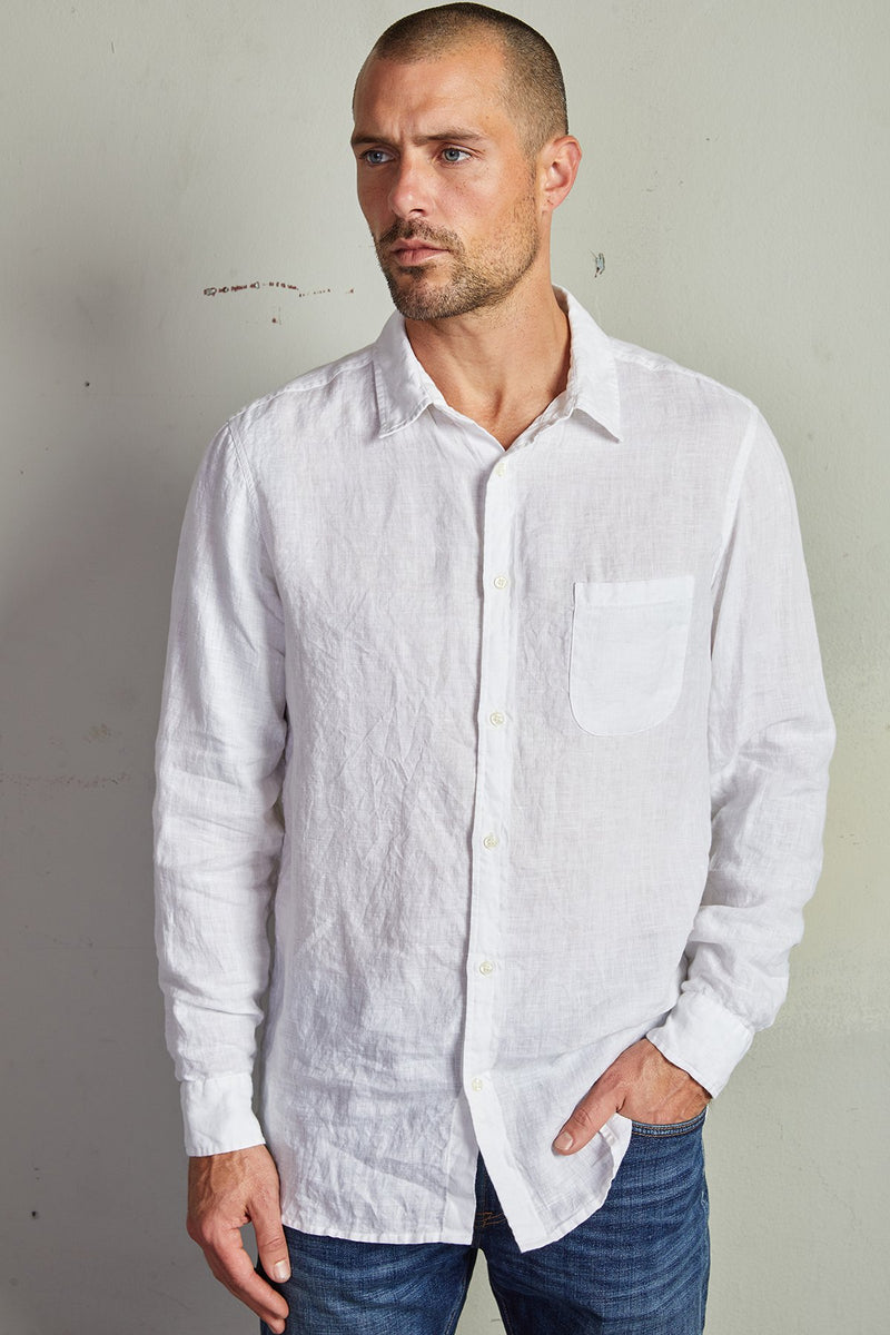 BENTON LINEN BUTTON-UP SHIRT